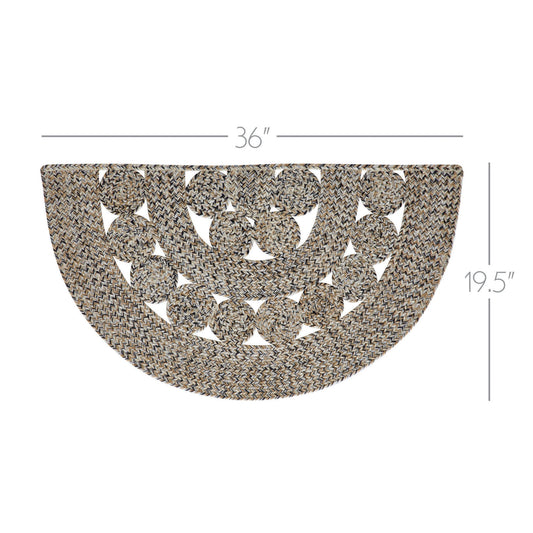 Celeste Blended Pebble Indoor/Outdoor Half Circle Rug 19.5x36