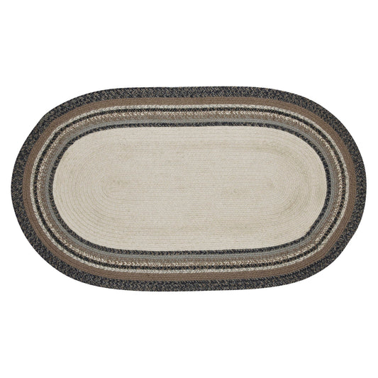 Floral Vine Jute Rug Oval Welcome w/ Pad 27x48