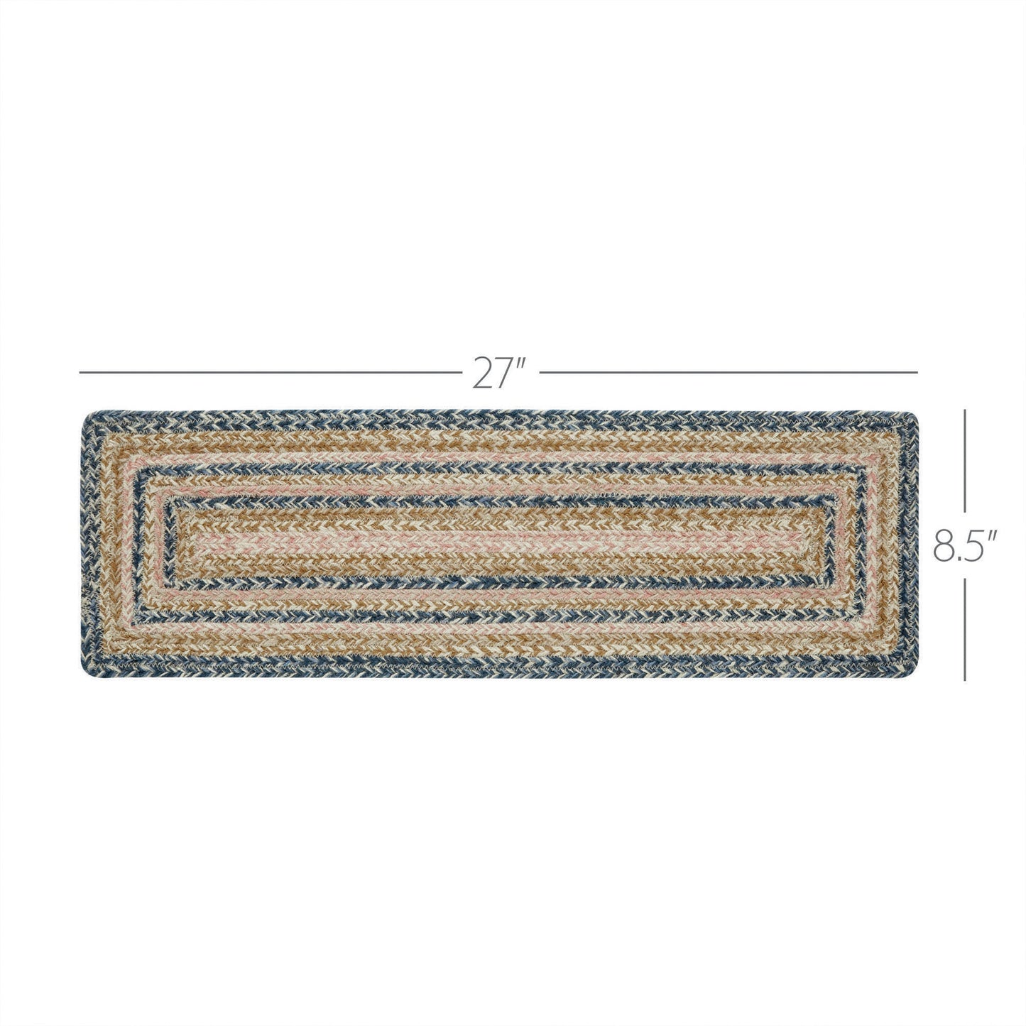 Kaila Jute Stair Tread Rect Latex 8.5x27