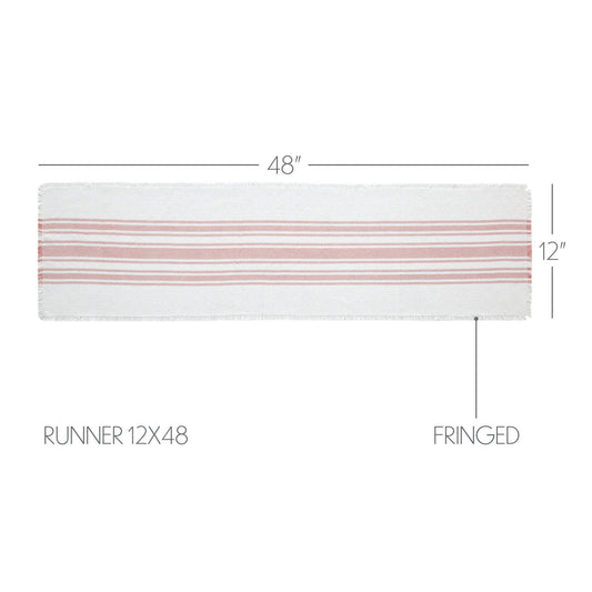 Antique White Stripe Coral Indoor/Outdoor Runner 12x48