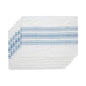 Antique White Stripe Blue Indoor/Outdoor Placemat Set of 6 13x19