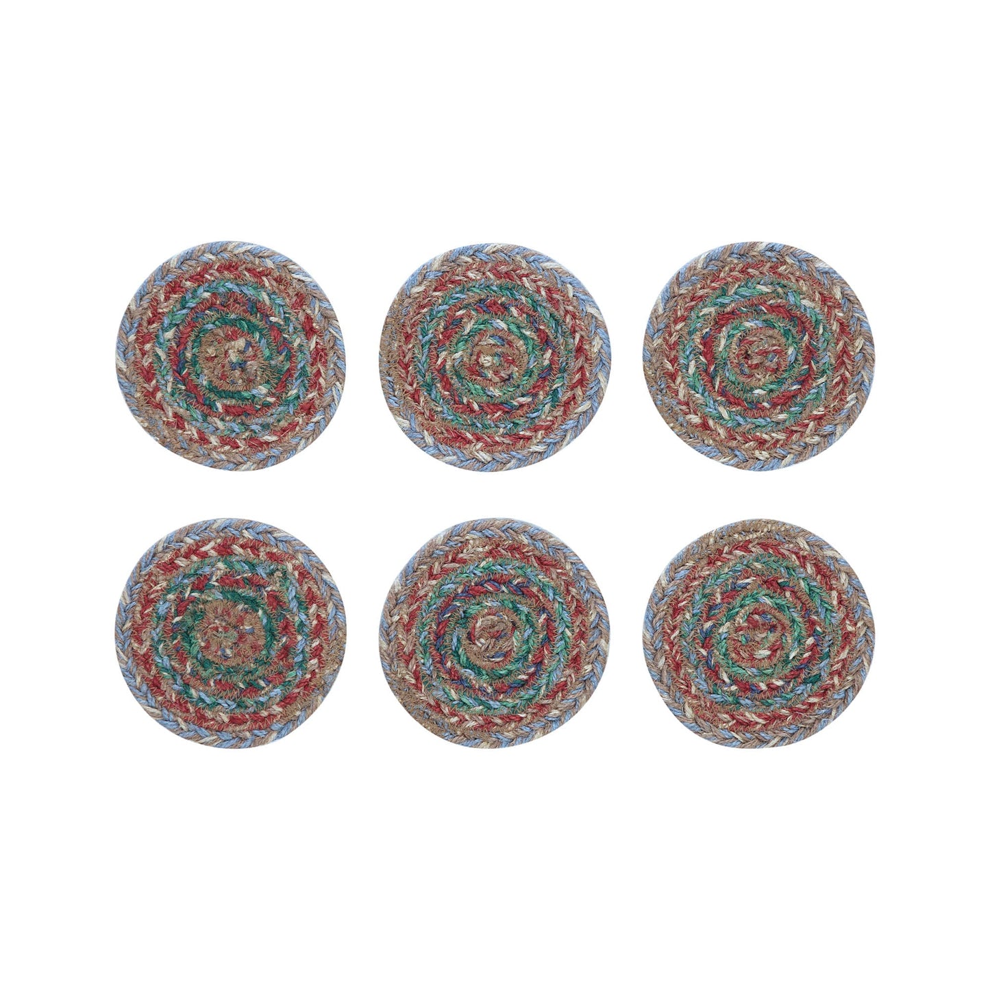 Multi Jute Coaster Set of 6