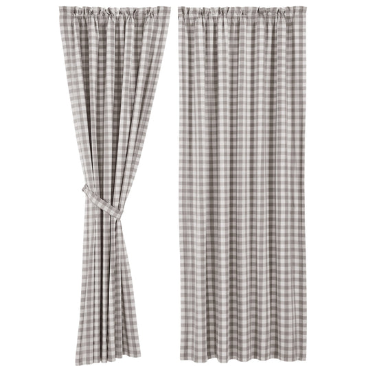 Annie Buffalo Grey Check Blackout Panel 84x50