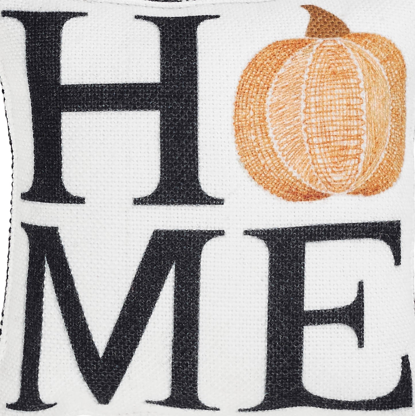 Farmhouse Fall Black & White Buffalo Check Pumpkin Accent Pillow 6x6 Inch
