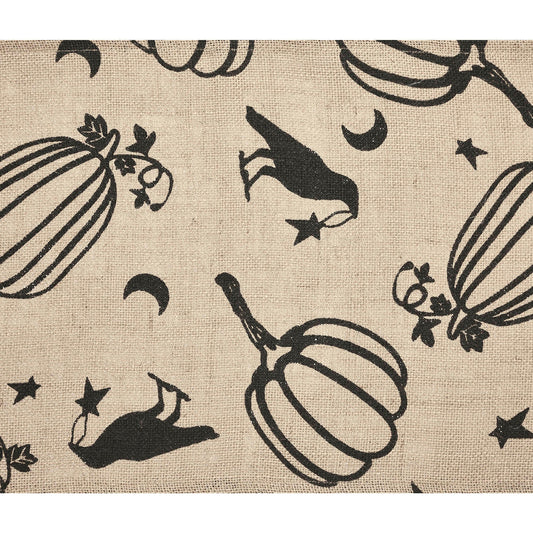 Raven Harvest Rustic Farmhouse Burlap Jute Table Runner, Natural Woven Home Decor, 12x36 Inch
