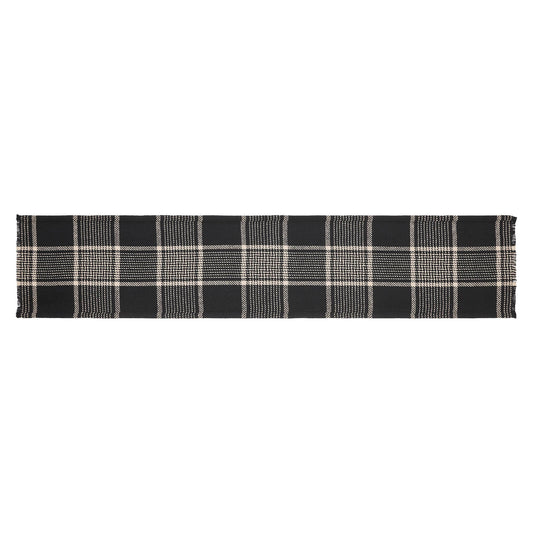 Eston Black Tan Plaid Runner 12x60