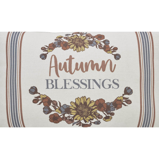 Bountifall Autumn Blessings Fall Harvest Lumbar Throw Pillow 14x22 Seasonal Home Decor Accent