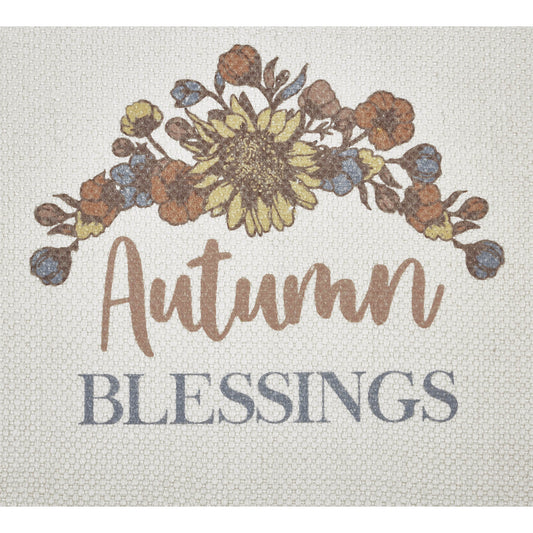 Bountifall Autumn Blessings Decorative Table Runner 12x36 Inch Fall Harvest Thanksgiving Home Decor Fabric Accent