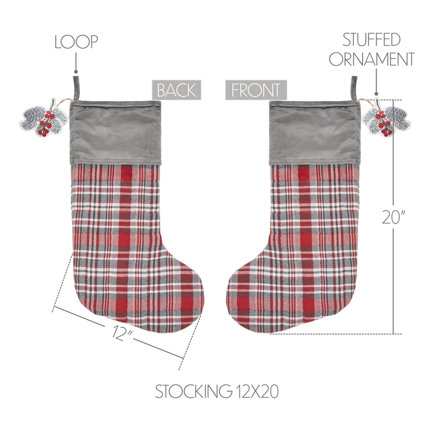Gregor Plaid Stocking 12x20