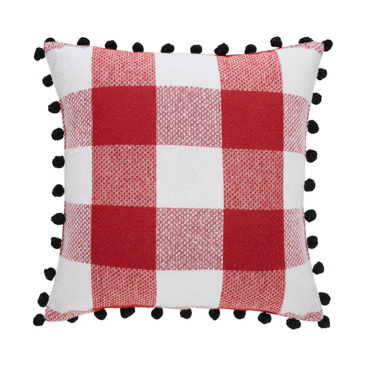 Annie Red Check Vintage Santa Pillow 12x12