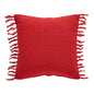 Gallen Red White Pillow Fringed 12x12