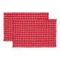 Gallen Red White Placemat Set of 2 Fringed 13x19
