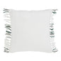Harper Plaid Green White Pillow Fringed 12x12