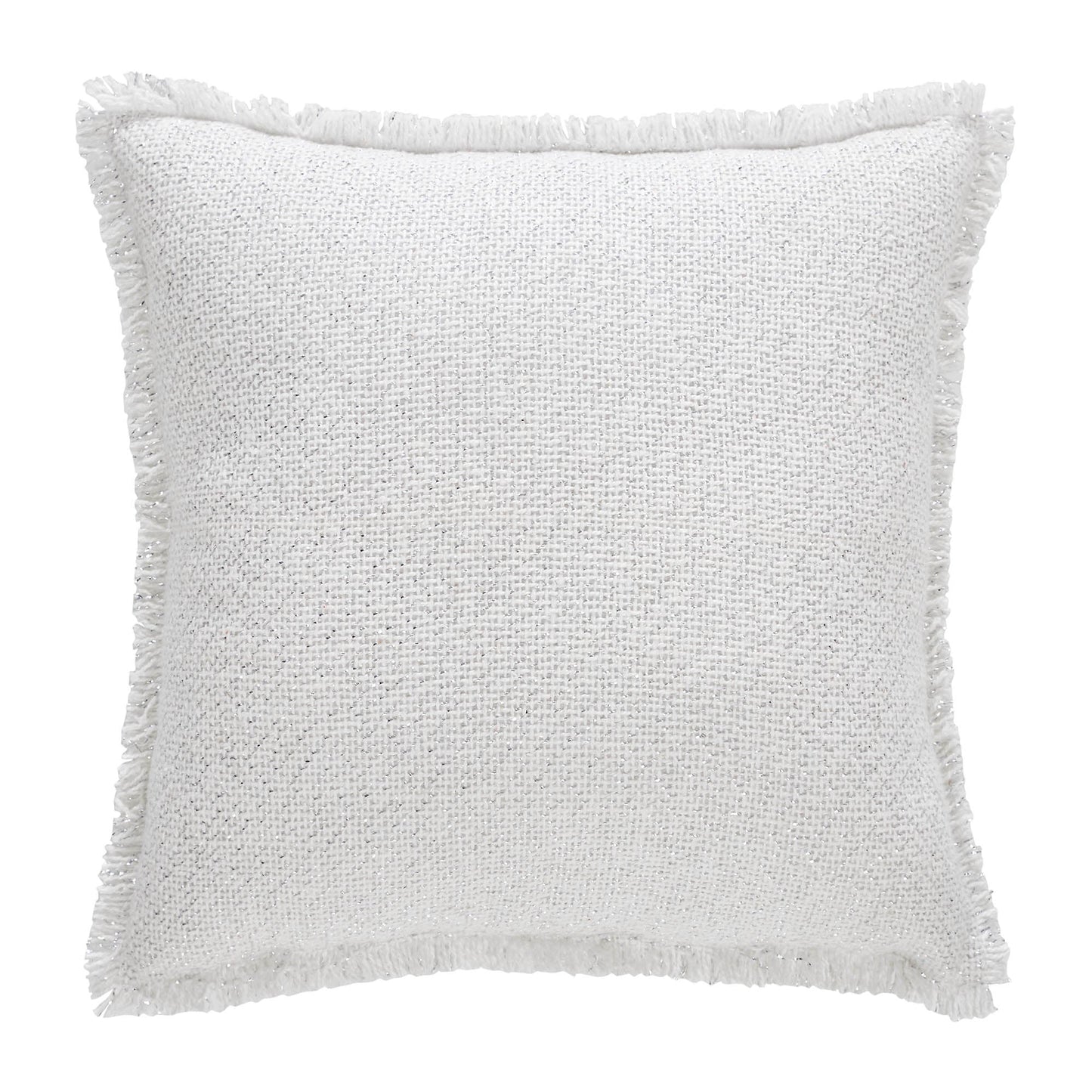 Yuletide Burlap Antique White Snowflake Let It Snow Pillow 12x12