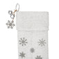 Yuletide Burlap Antique White Snowflake Stocking 12x20