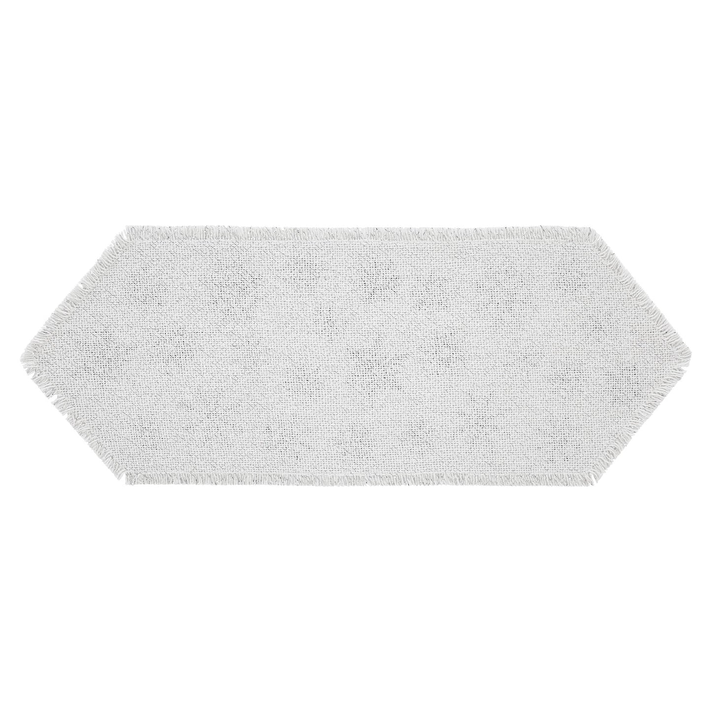 Yuletide Burlap Antique White Snowflake Runner 12x36