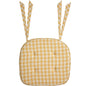 Golden Honey Yellow Check Farmhouse Vintage Chair Pad 15.5x17 -