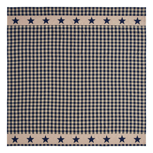 Allegiance Navy & Tan Check Shower Curtain 72x72