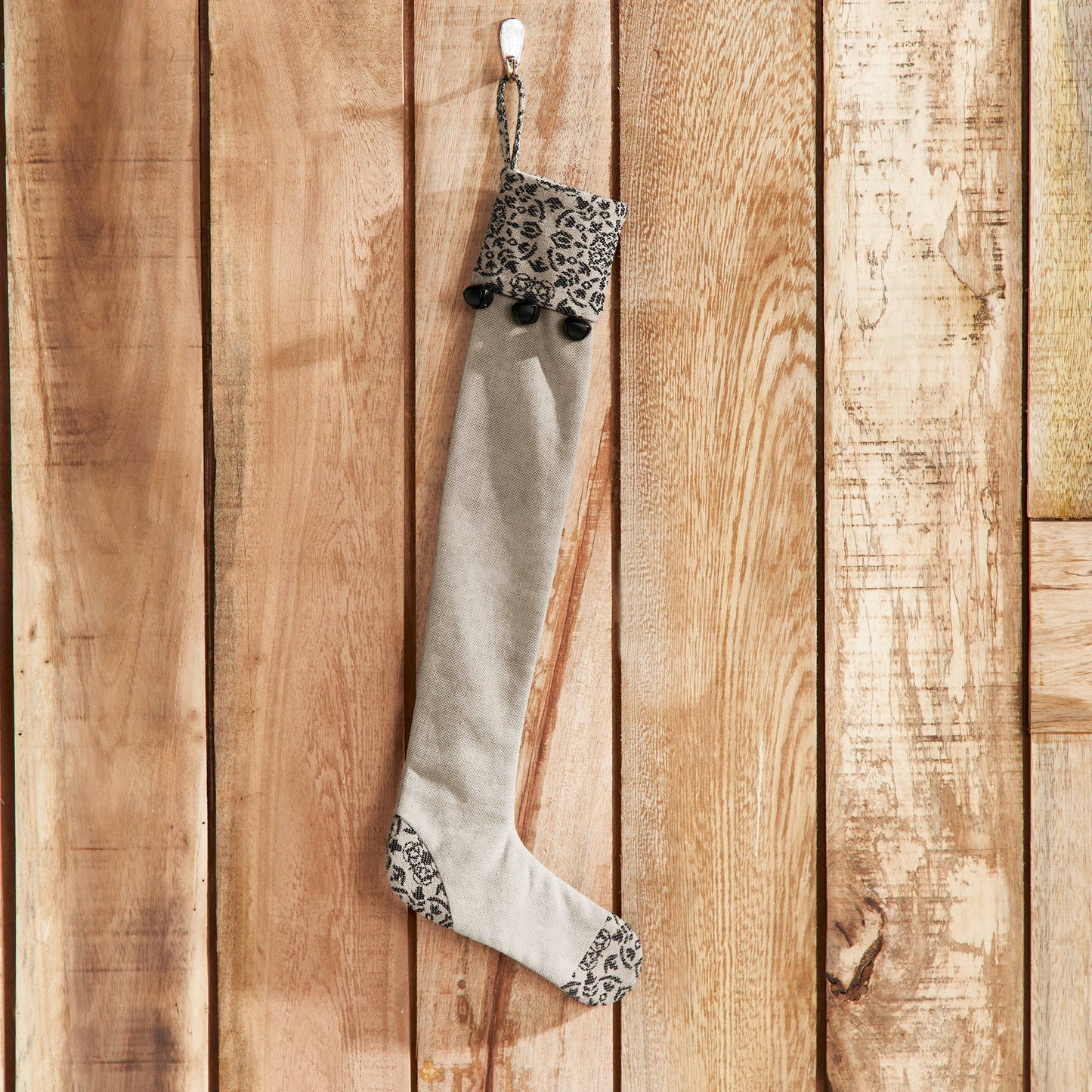 Custom House Black Tan Jacquard Prim Stocking