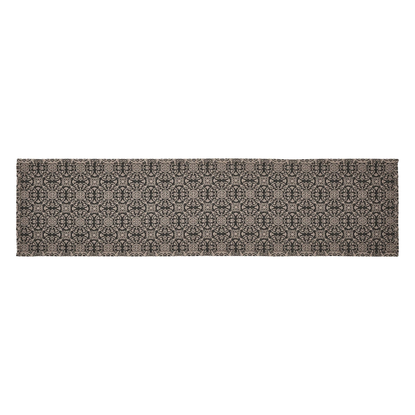 Custom House Black Tan Jacquard Runner 12x48