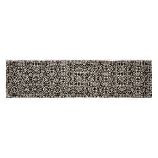 Custom House Black Tan Jacquard Runner 12x48