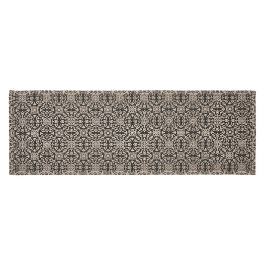 Custom House Black Tan Jacquard Runner 12x36