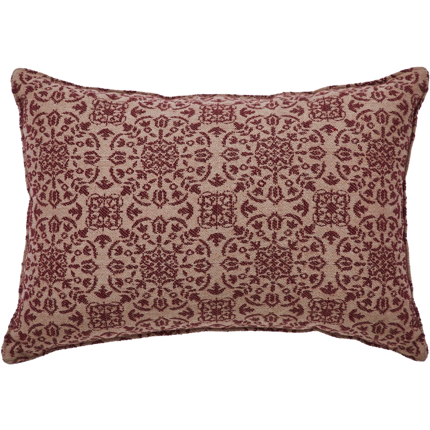 Custom House Burgundy Tan Jacquard Pillow 9.5x14