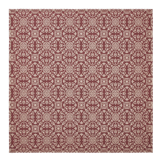 Custom House Burgundy Tan Jacquard Table Topper 42x42