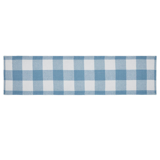 Annie Buffalo Check Blue Runner 12x48