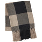 Black Check Woven Throw 50x60