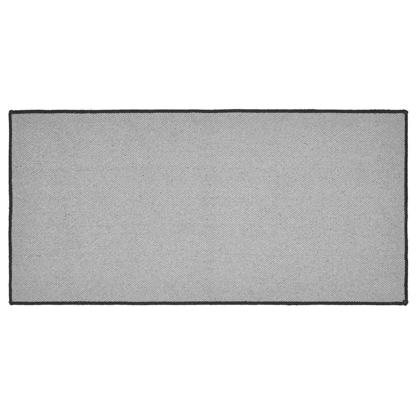 Black Check Polyester Rug Rect 17x36