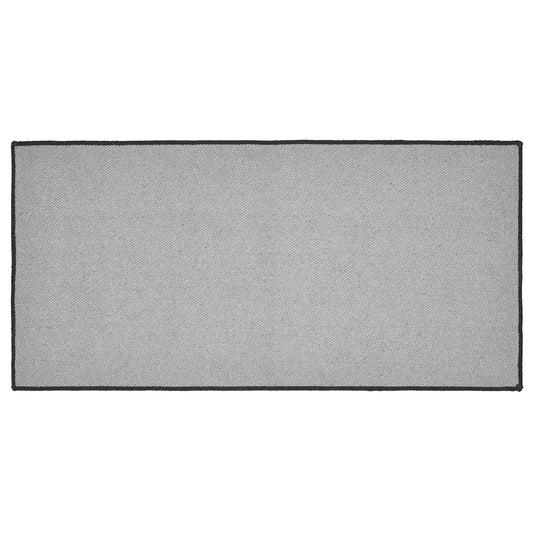 Black Check Polyester Rug Rect 17x36