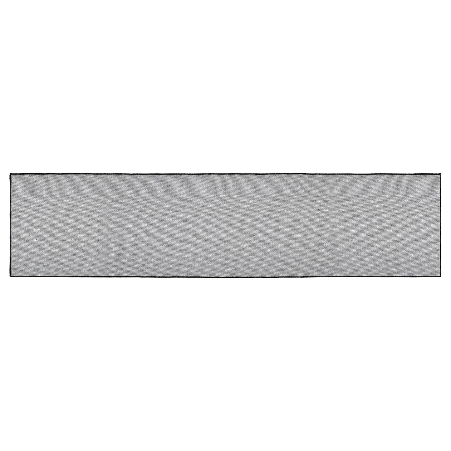 Black Check Polyester Rug/Runner Rect 22x96