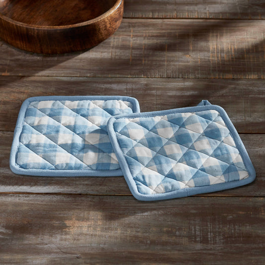 Annie Buffalo Check Blue Pot Holder Set of 2