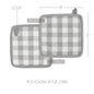 Annie Buffalo Check Grey Pot Holder Set of 2 8x8