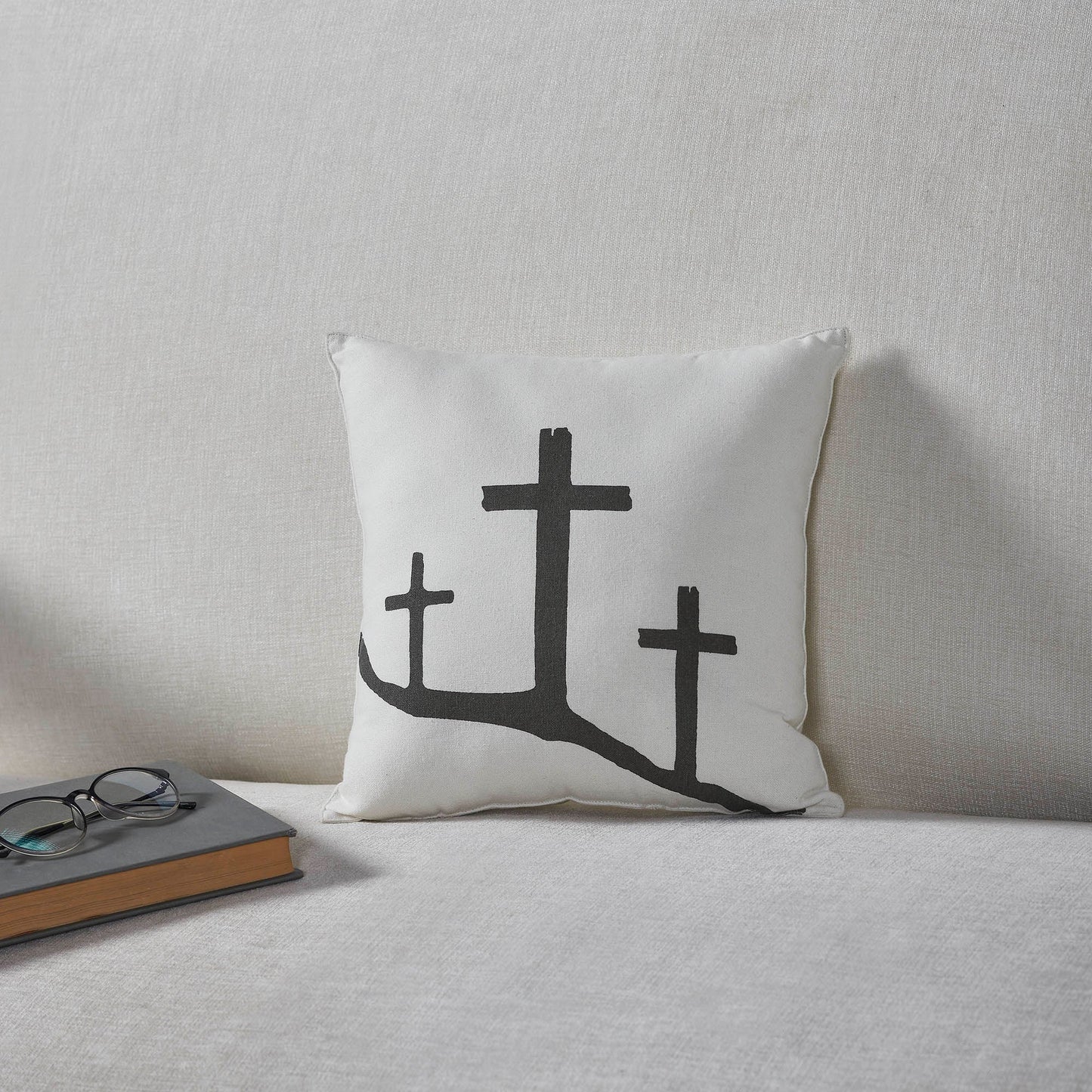 Risen 3 Crosses Pillow