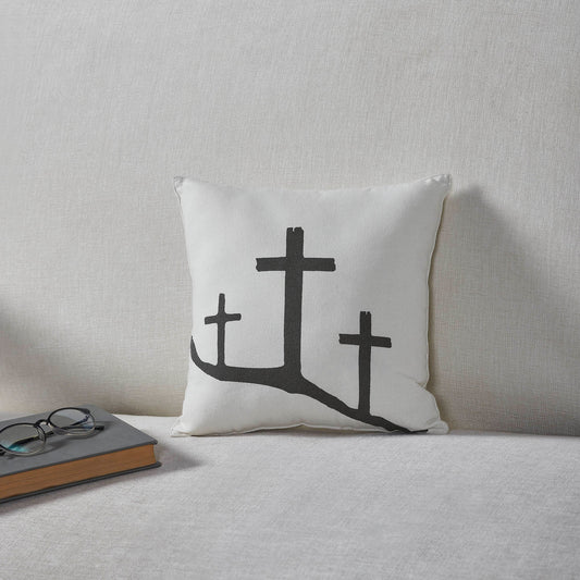 Risen 3 Crosses Pillow