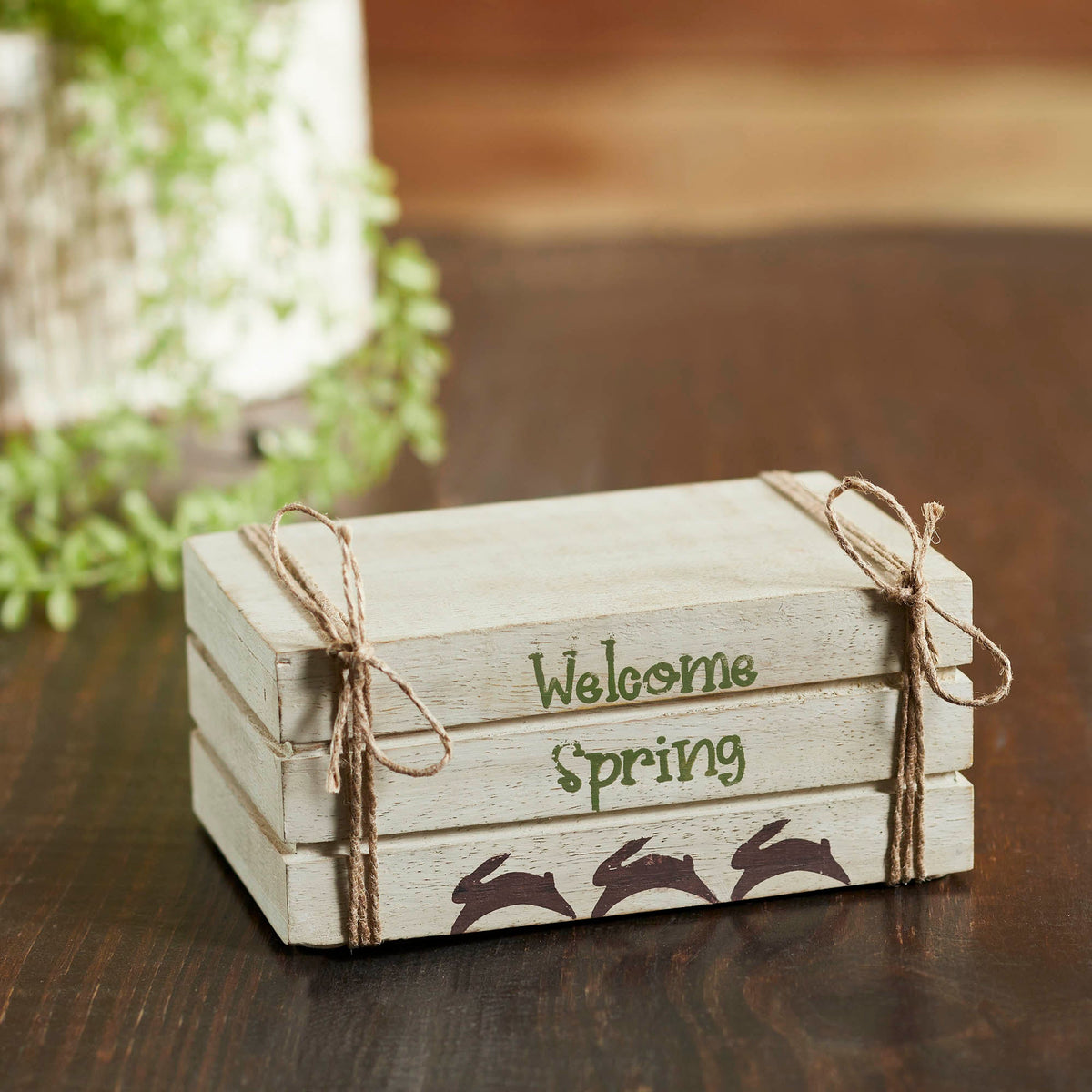 Welcome Spring Faux Book Stack