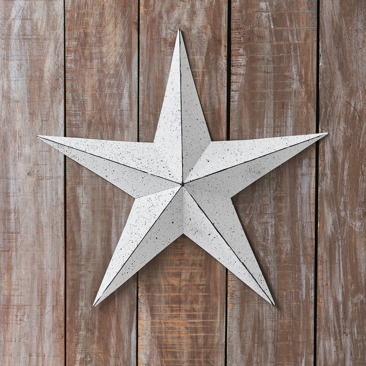 Metal Star Speckled White Distressed 24x24
