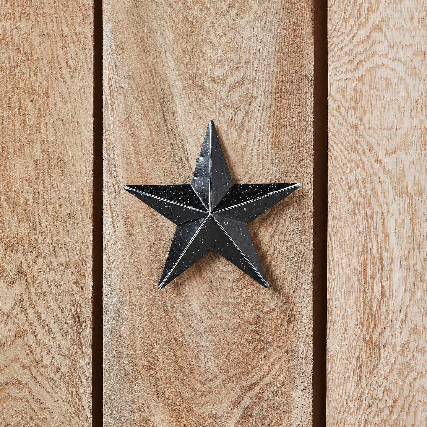 Metal Star Speckled Black Distressed 4x4