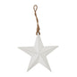 Wooden Star Ornament White 8x8x1.5