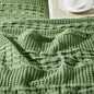 Waffle Weave Olive Green Pillow Covers (Set of 2) 24x24 - Decorative Throw Shams for Farmhouse, Boho Bedroom & Living Room Decor