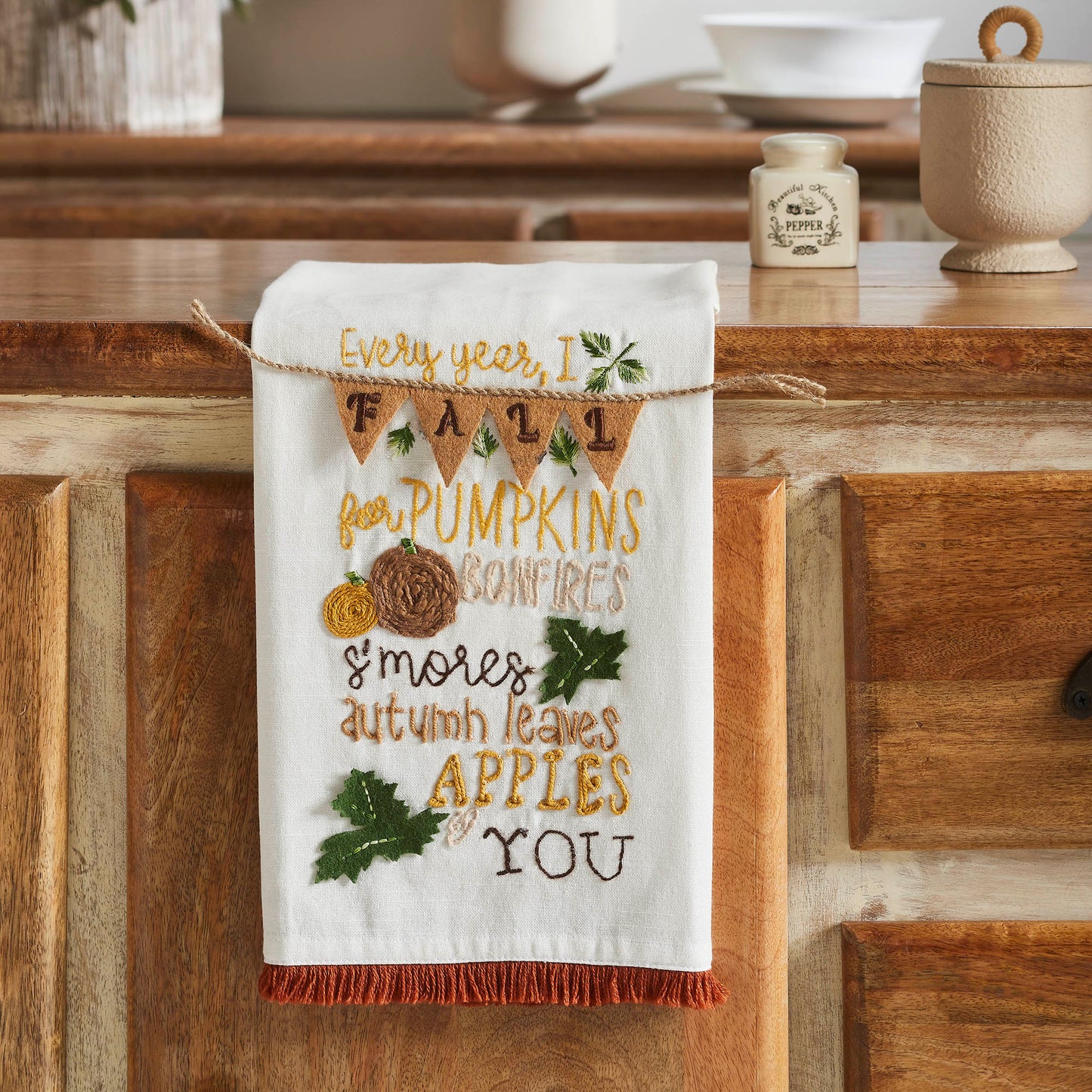 Fall Harvest Pumpkin Kitchen Tea Towel, Absorbent Cotton Dish Towel, Thanksgiving Seasonal Home Decor