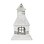 Tealight Holder Metal Village House A Antique White 9.5x5.5x5.5