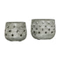 Starbright Distressed Gray Metal Candle Holder Set of 2 - 3.54/4.13 inch