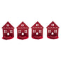 Tealight Holder House Barn Red Set of 4 4.5x3.75x2.25