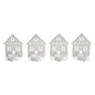 Tealight Holder House Antique White Set of 4 4.5x3.75x2.25