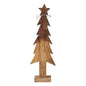 Christmas Tree Wooden Two Toned Brown Natural Figurine 19.75x6.5x2.25
