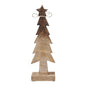 Christmas Tree Wooden Two Toned Brown Natural Figurine 11.75x3.75x2.75