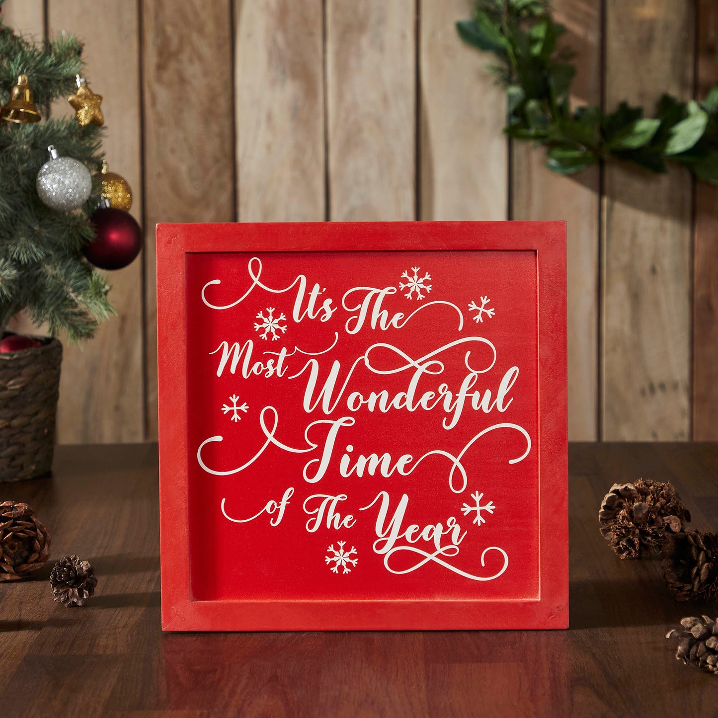 It's The Most Wonderful Time Red Wall Hanging Sign